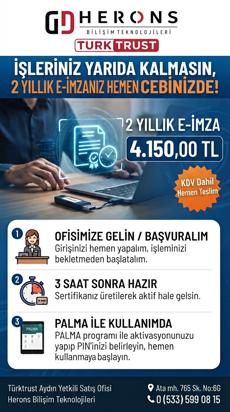 2 Yıllık E-imza Bedeli